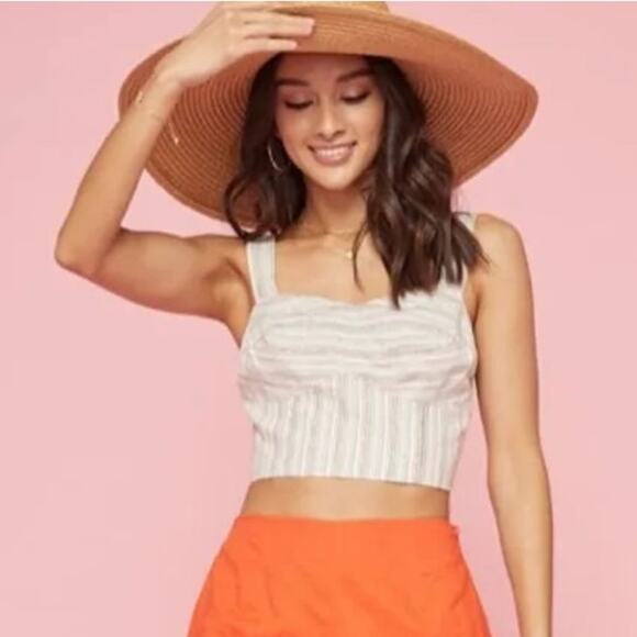 Revolve Lost + Wander Hermosa Multi Stripe Lined Sleeveless Cami Crop Top Small - Picture 1 of 12